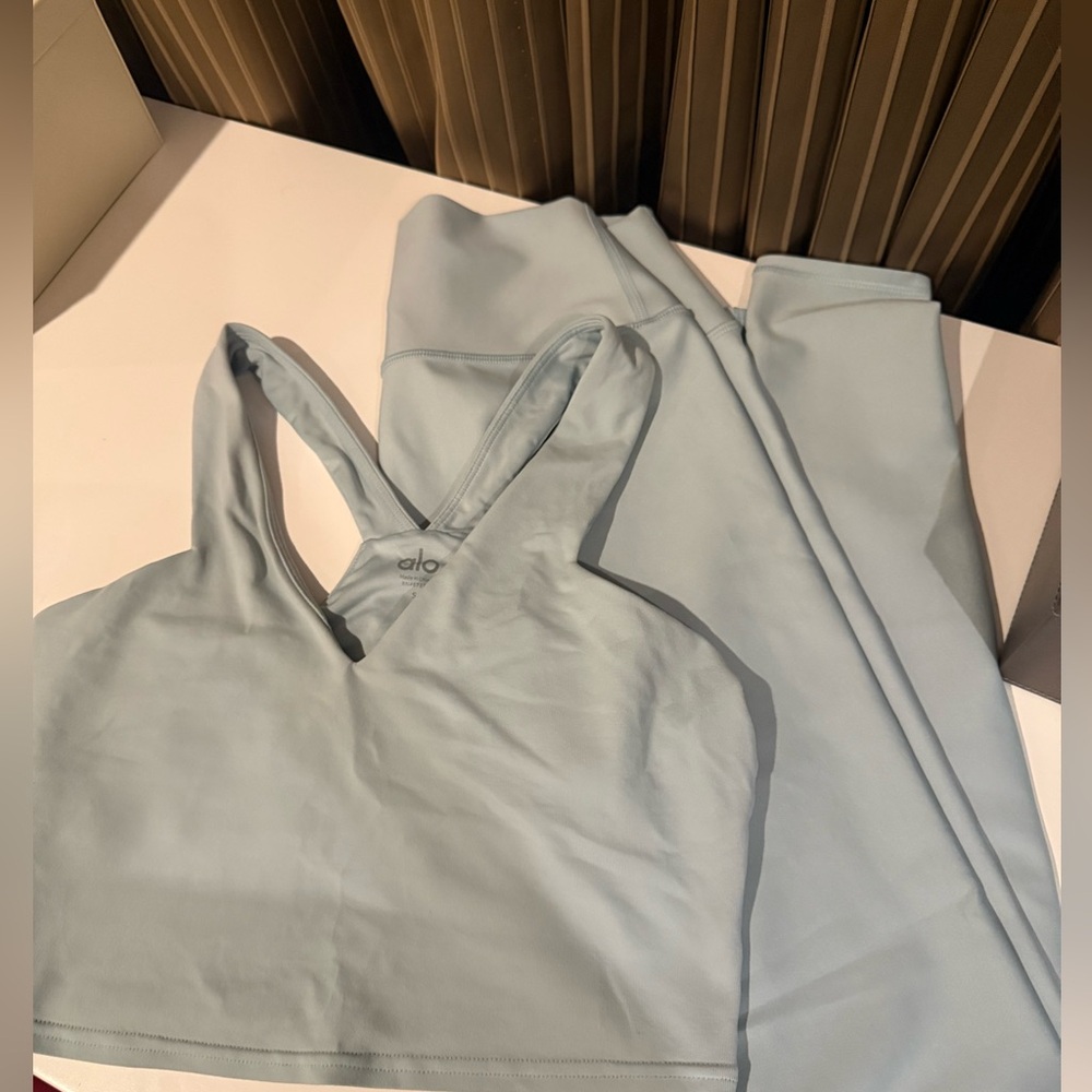 ALO ** Full Set ** Yoga Sky Blue Activewear Set